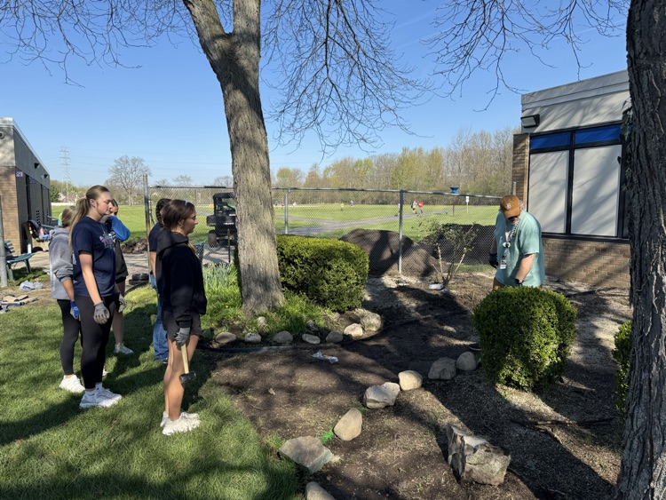 CHS Earth Club students listening to Dr. Rice explain next steps 
