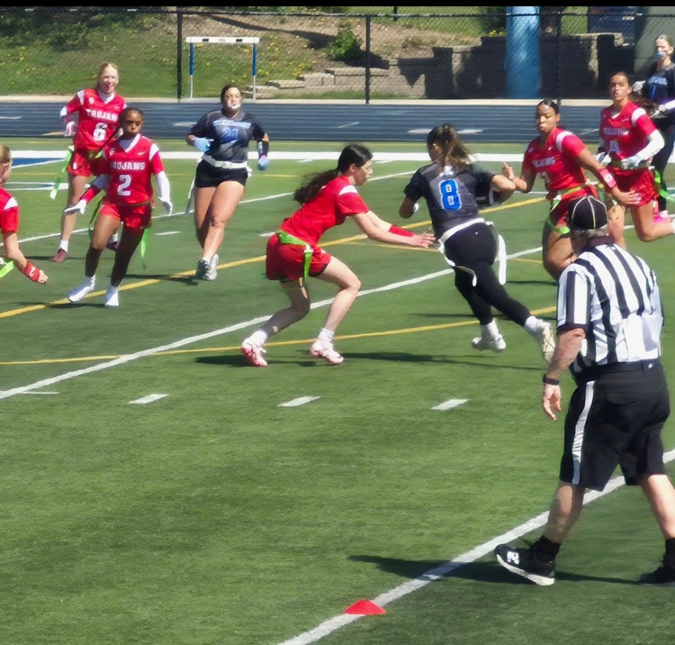 girls playing flag football 