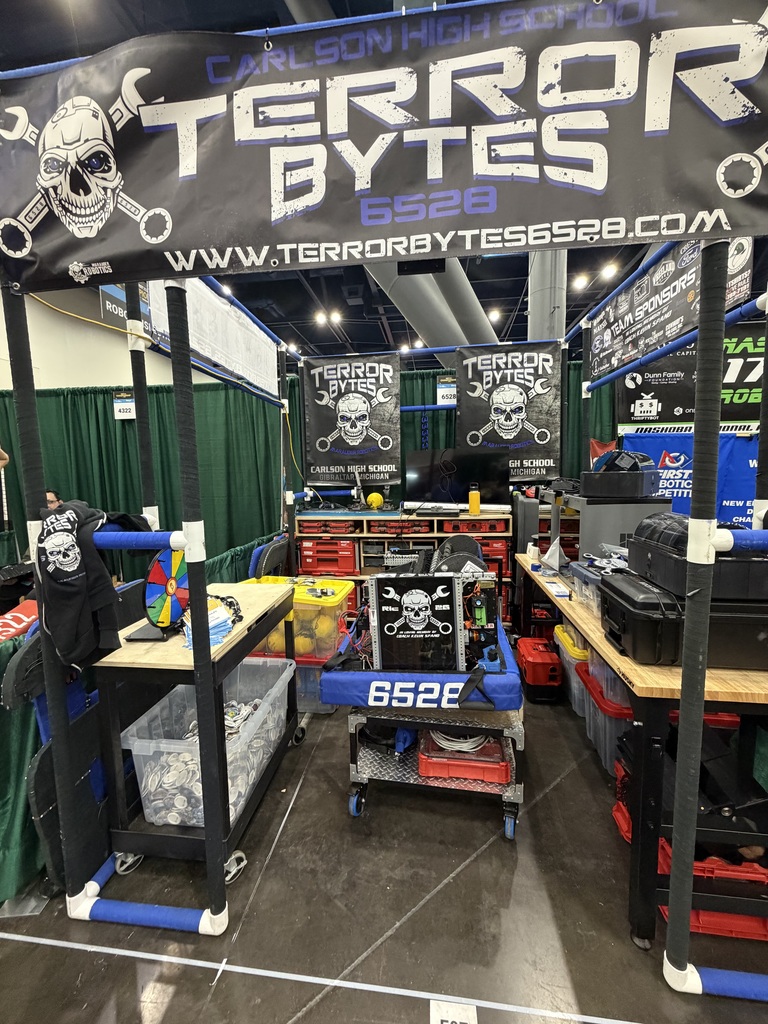 Team 6528 Robot in the mechanic pit