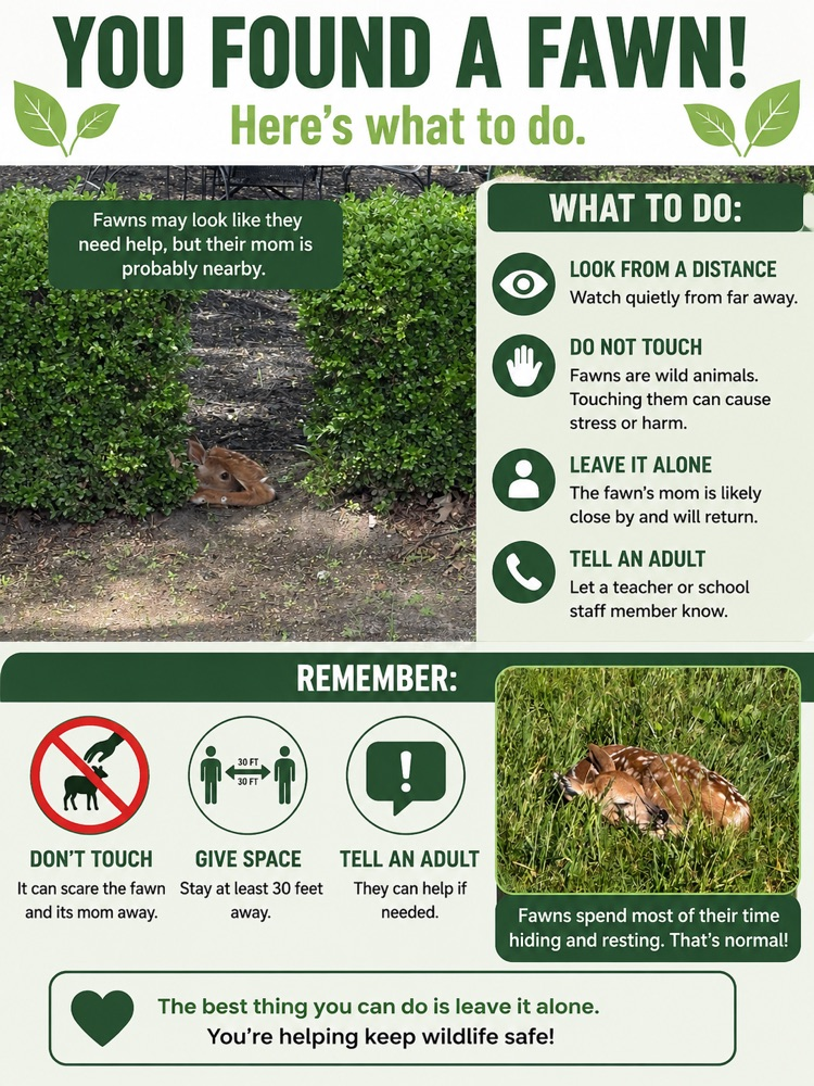 Image explaining what to do if we find a fond on the school grounds