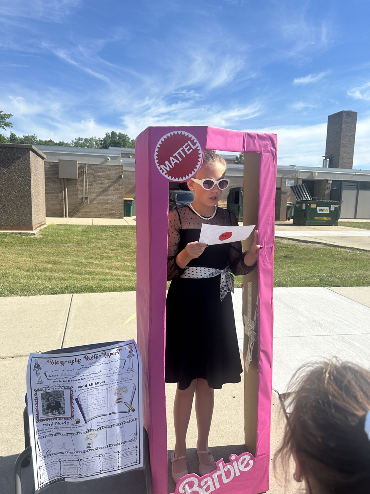 Image of fourth grader dress for wax museum project