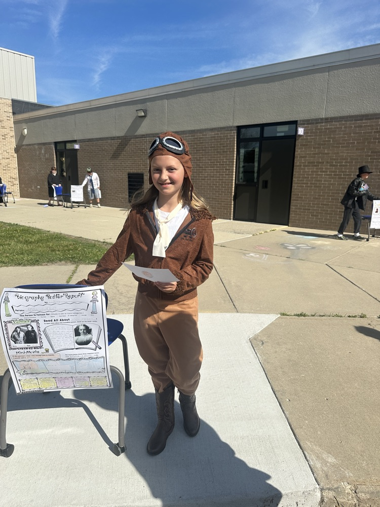 Image of fourth grade student dress for wax museum project