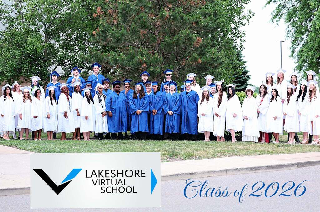 LVS graduates pose together after the ceremony.