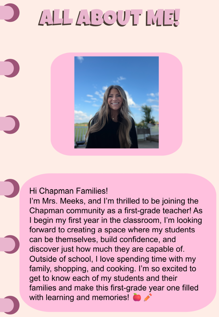 chapman elementary school new teacher introduction