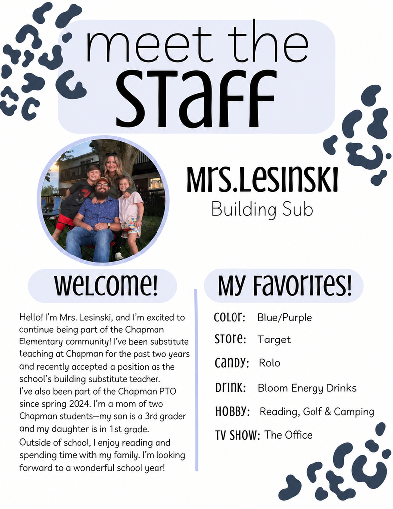 chapman elementary school new staff introduction