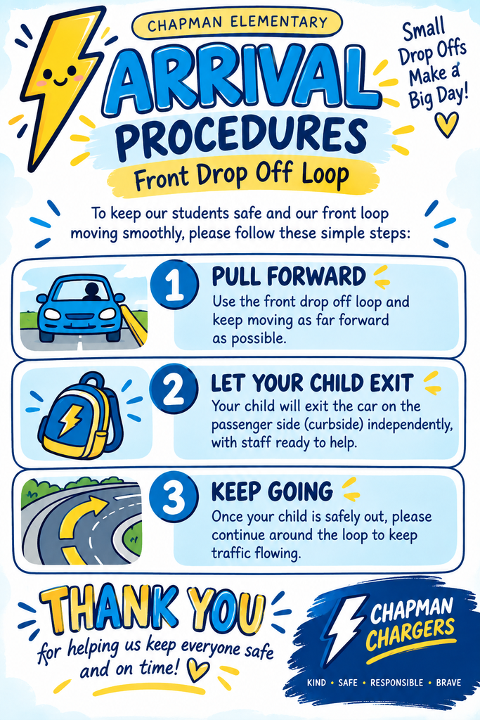 arrival procedures for front drop off loop.