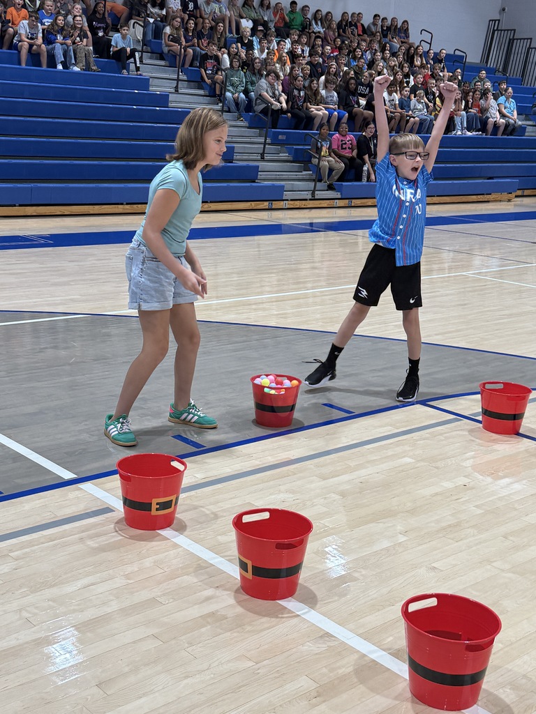 Two students play the Bozo show game