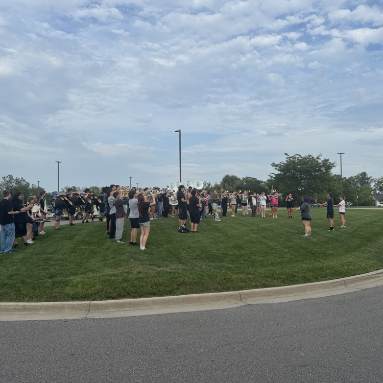 marching band performance at Open House