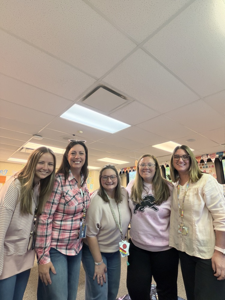 Students and teachers throughout Chapman Elementary smile for photos while wearing pink for Dolly Parton Day on September 25.
