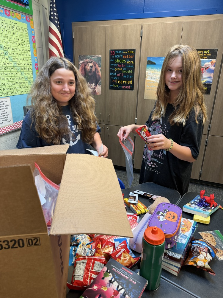 students packaging treats