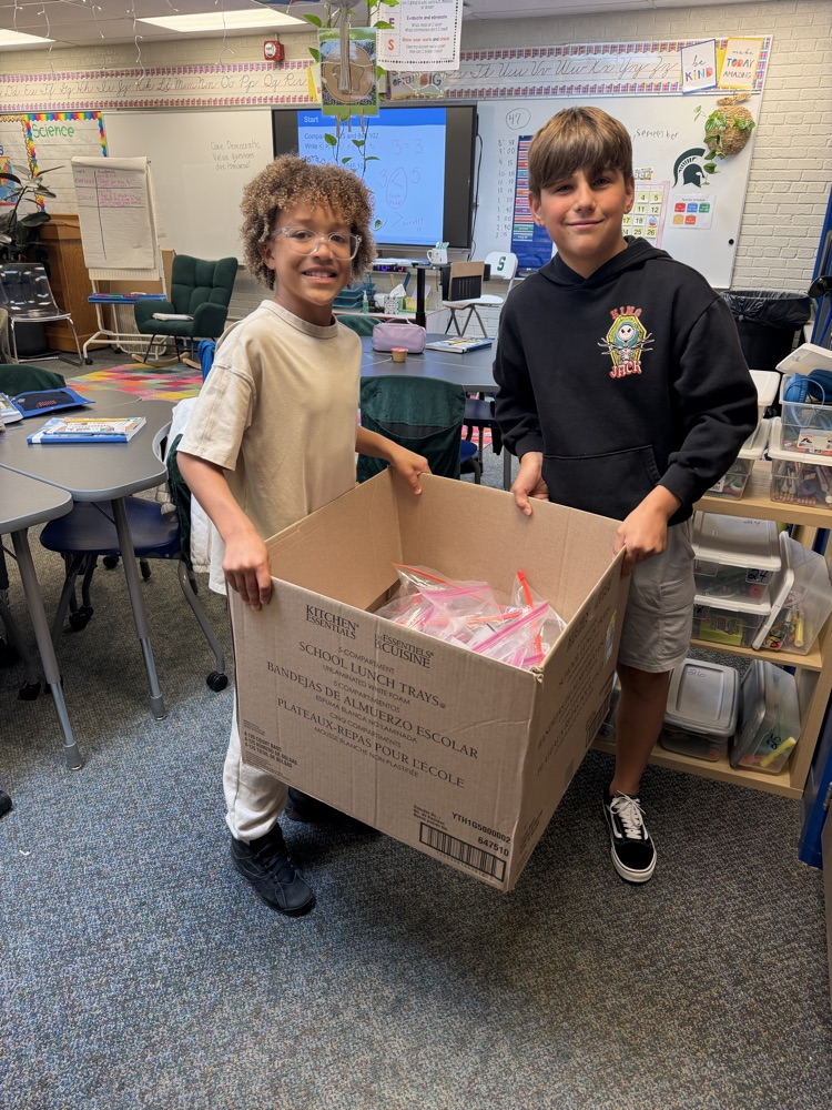 students packaging treats