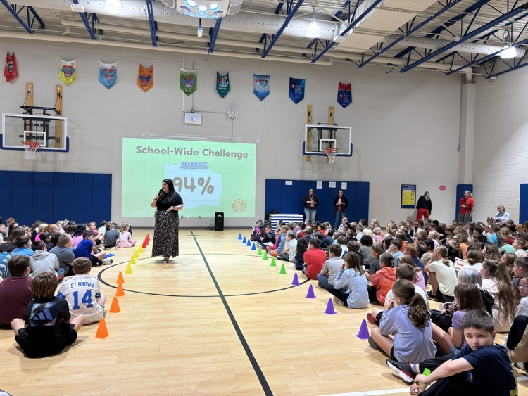 Students gather in the gym for Chapman’s first Town Hall of the school year, listening and celebrating September PBIS accomplishments.