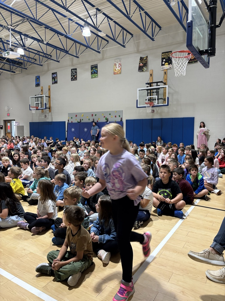 Students gather in the gym for Chapman’s first Town Hall of the school year, listening and celebrating September PBIS accomplishments.