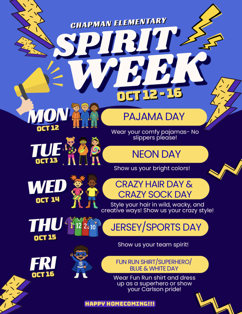 spirit week oct 12 - 16