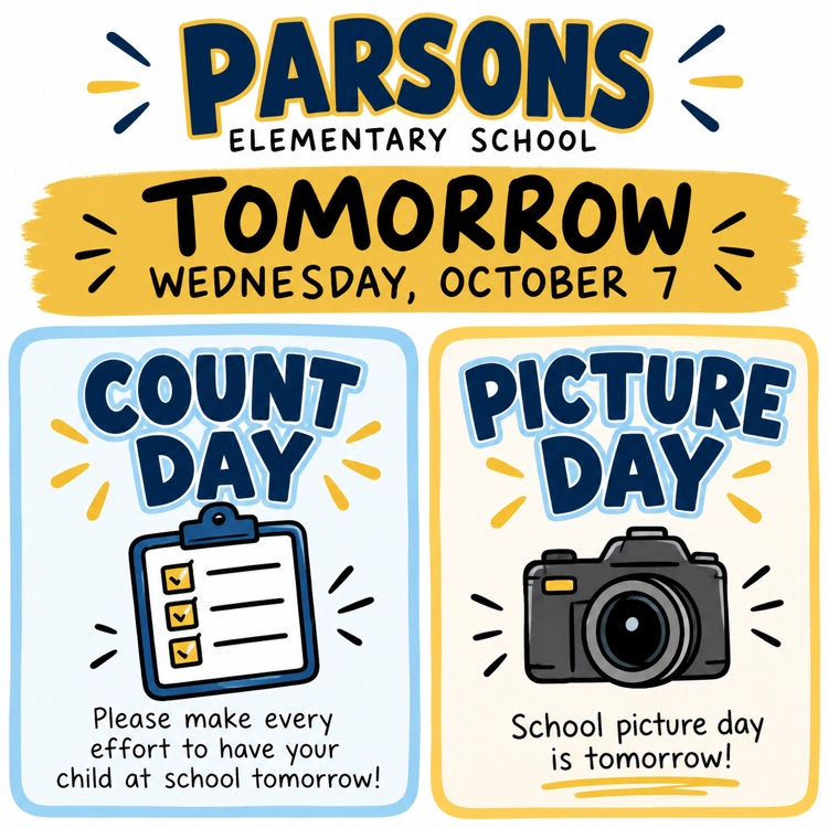 A flyer about count day and picture day tomorrow