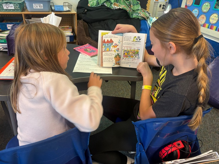 older and younger students reading together