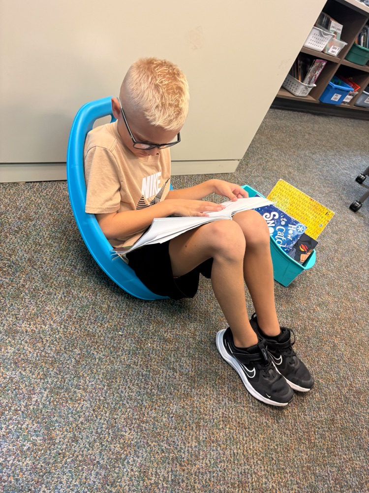 student reading