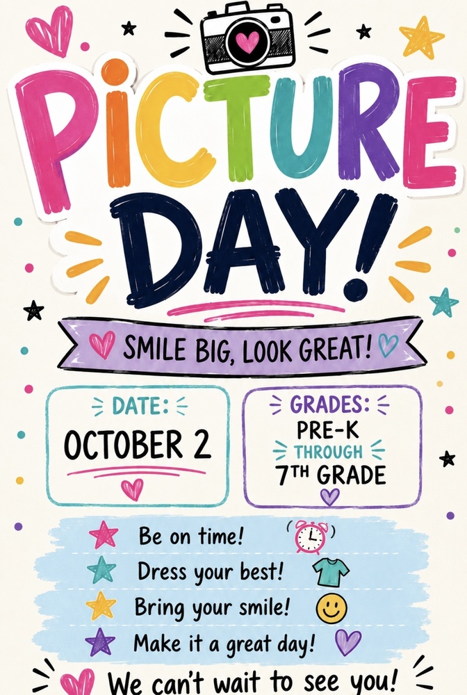 PreK - 7th grade Picture Day