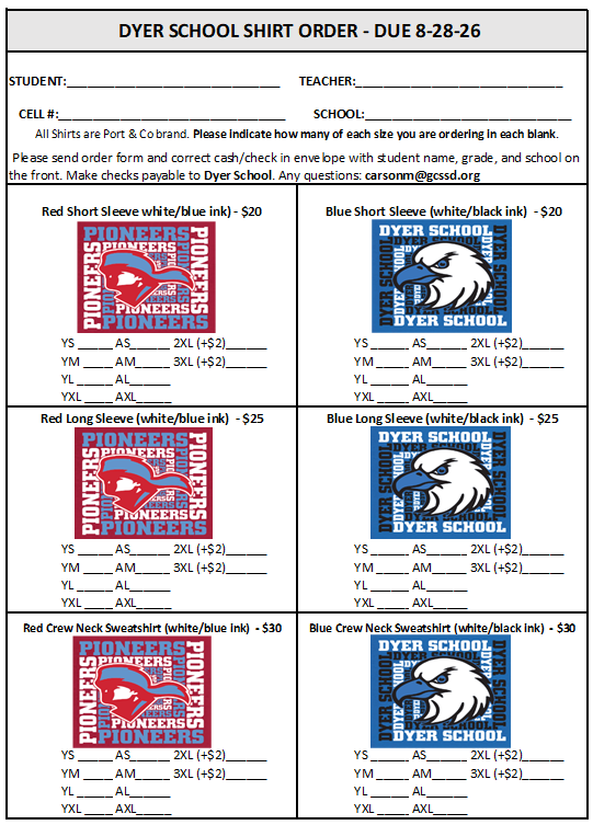 Fall Festival Shirt Order