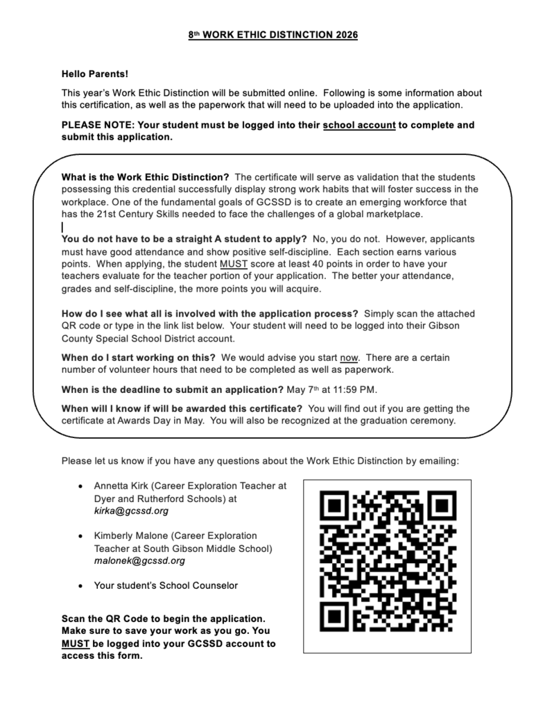 8th WORK ETHIC DISTINCTION 2026