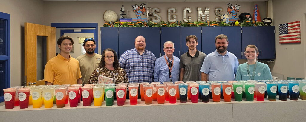 Staff with drinks