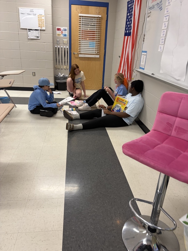 Students working