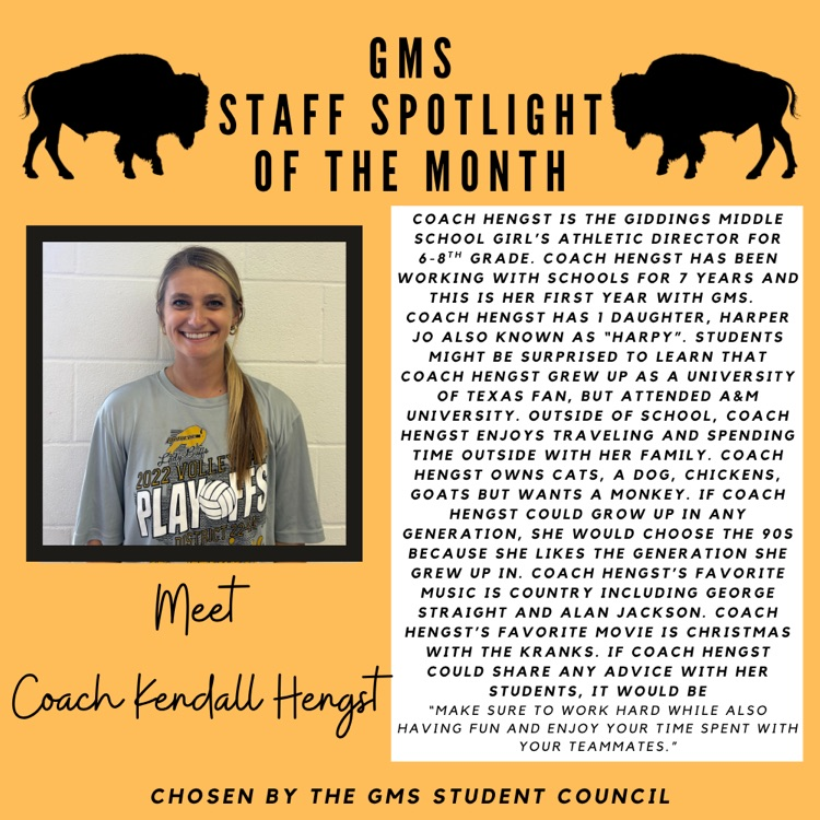 Join us in celebrating Coach Hengst, the Staff Spotlight for November! 