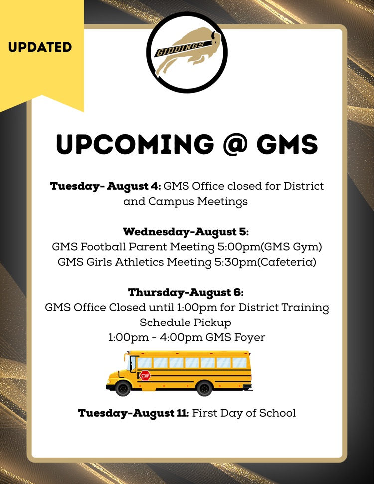 updated schedule 