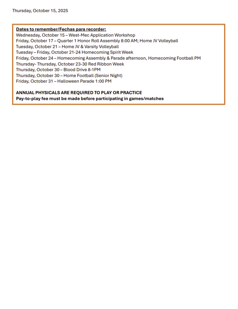 10.15.2025 Newsletter