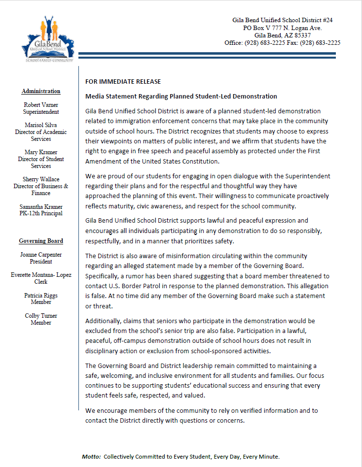 GBUSD Public Statement