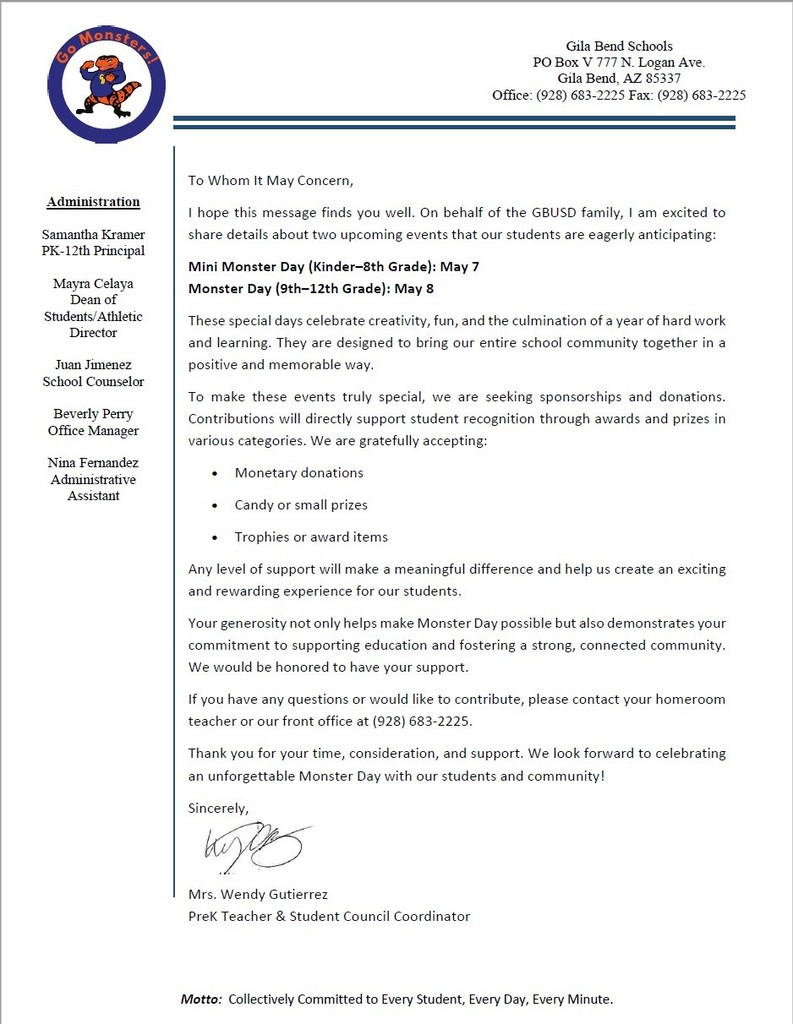 Monster Day Letter