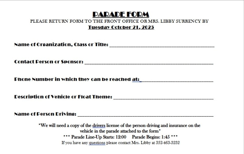 parade form