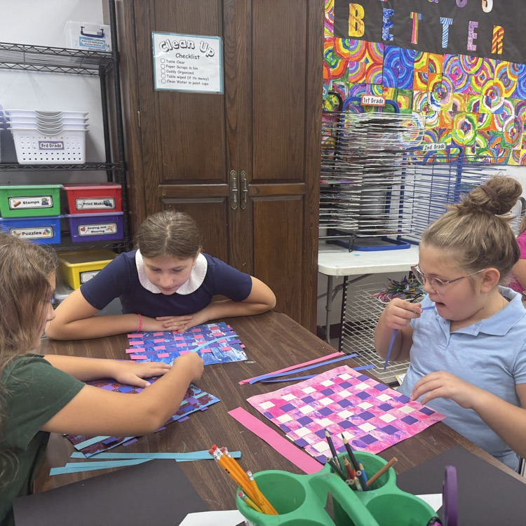 4th grade paper weaving (stars to come!) 