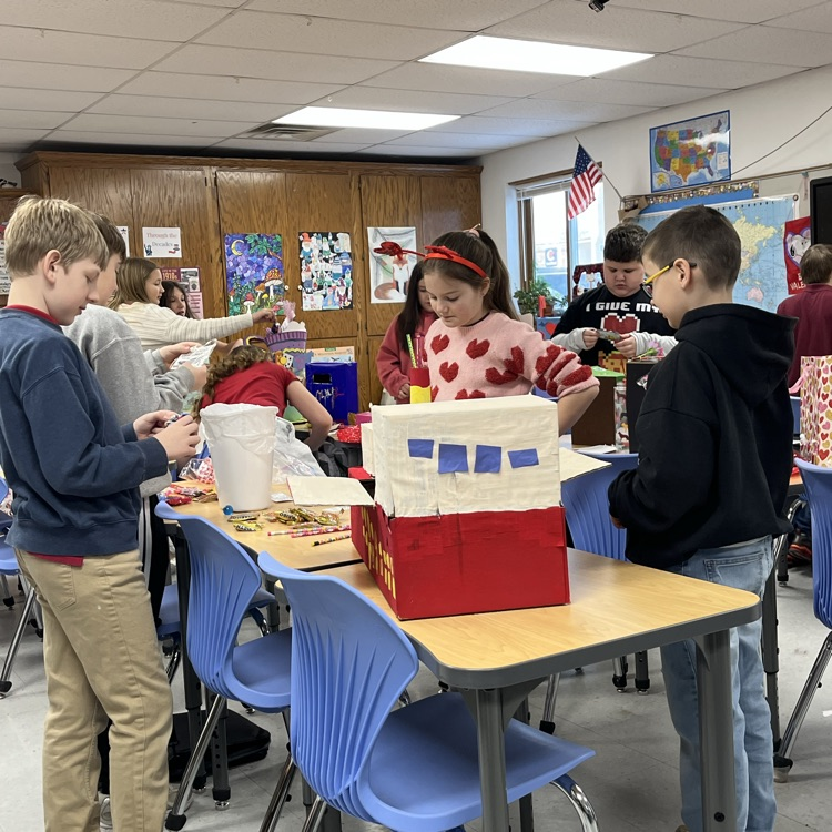 passing out valentines