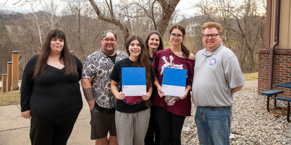 L to R: GCHS Band Director Brittany Buckley, Professor Kirk, Marelly Medrano, Financial Aid Counselor Sheri Goff, Catelynn Parsons, Dr. Barr