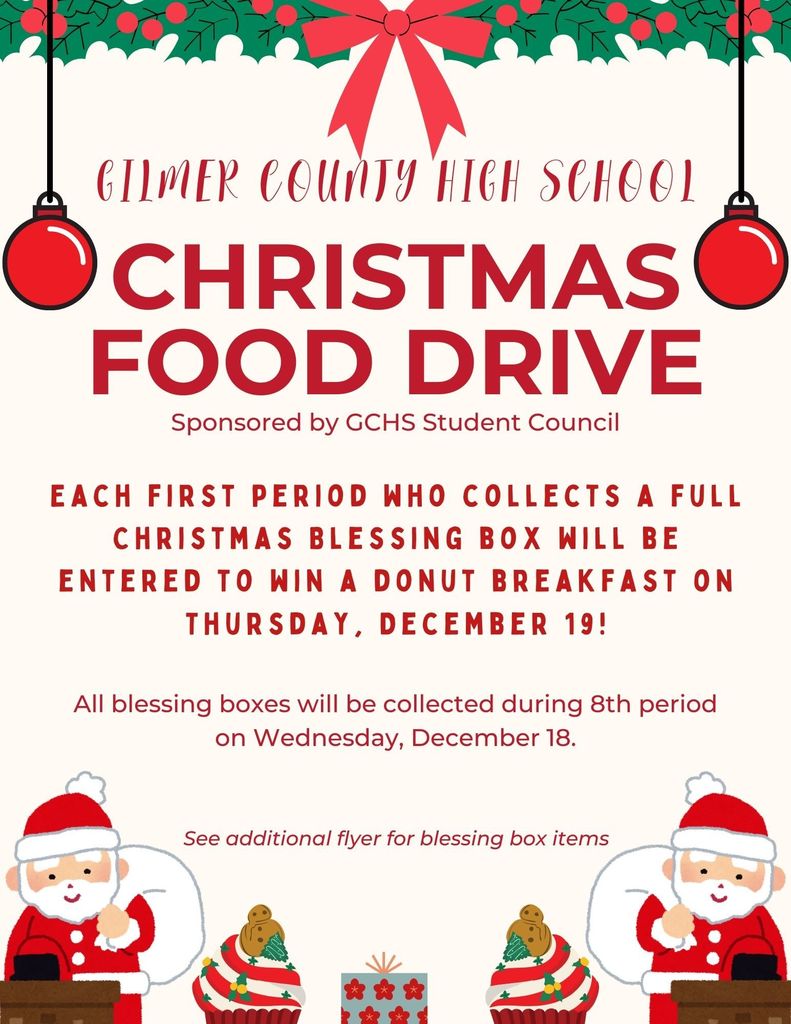 Picture of Christmas Food Drive hosted by Student Council