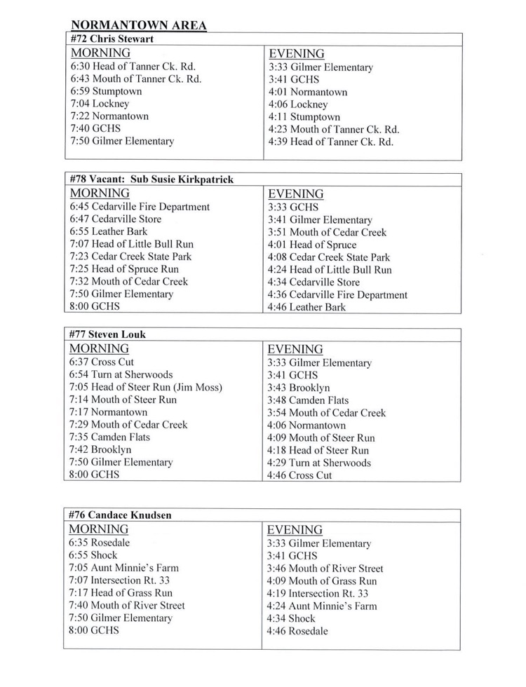 bus routes