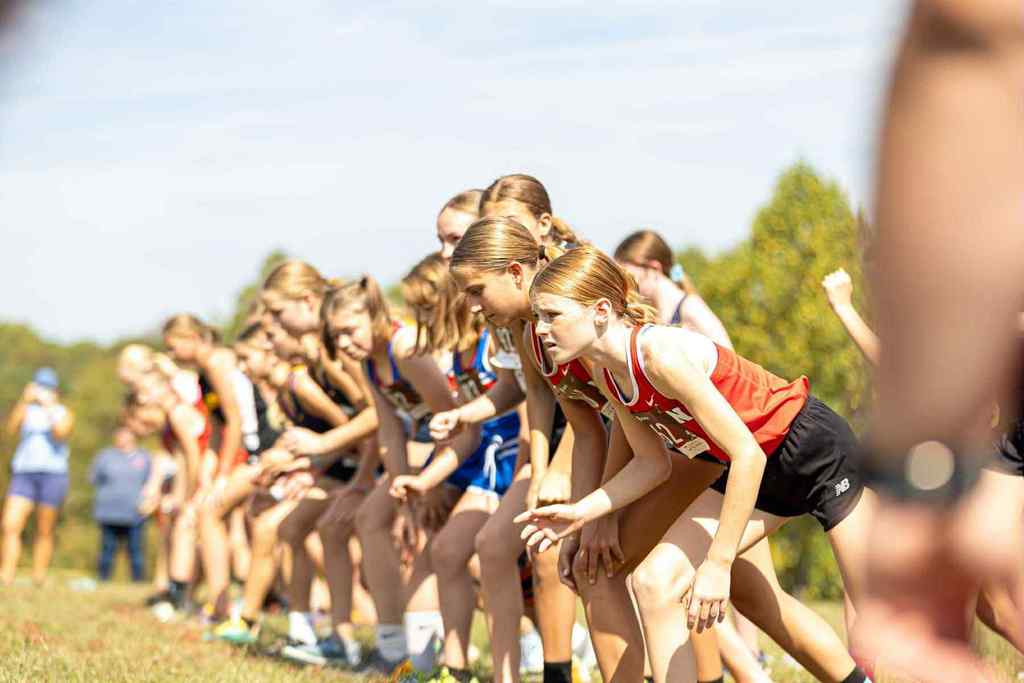 students lined up about to start the race