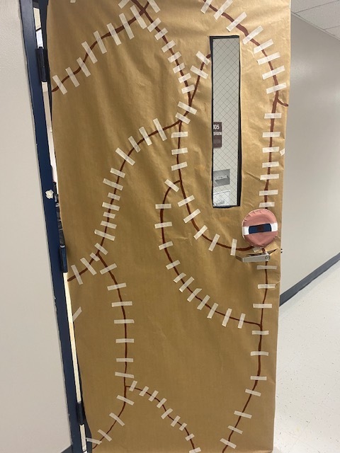 Door made out of cardboard paper made to look like skin