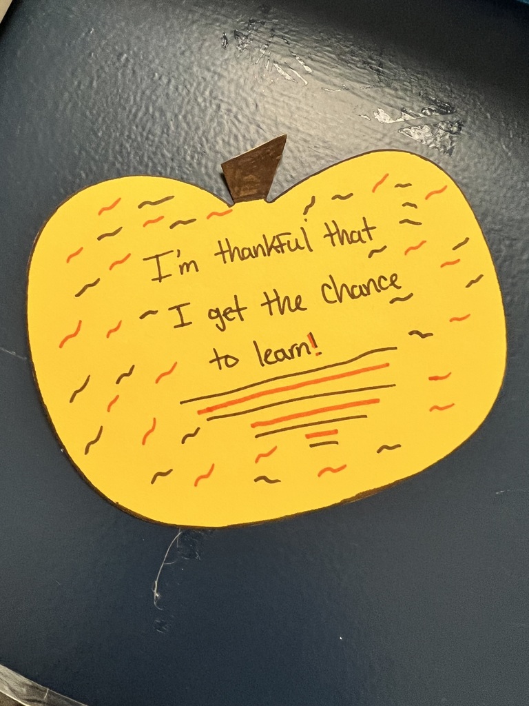 Image of a thankfulness note: I am thankful that I get the chance to learn