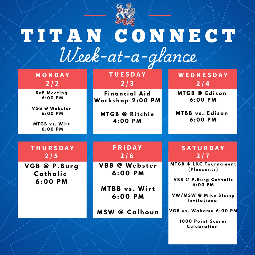 week at a glance graphic