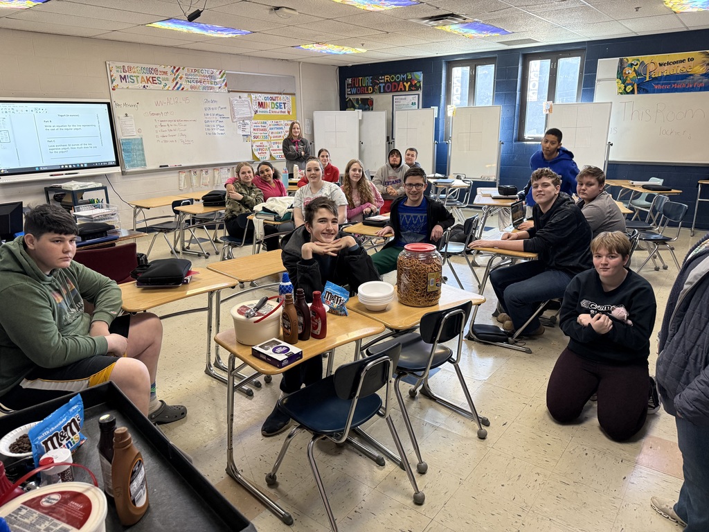 Mrs. McHenry's homeroom enjoying ice cream