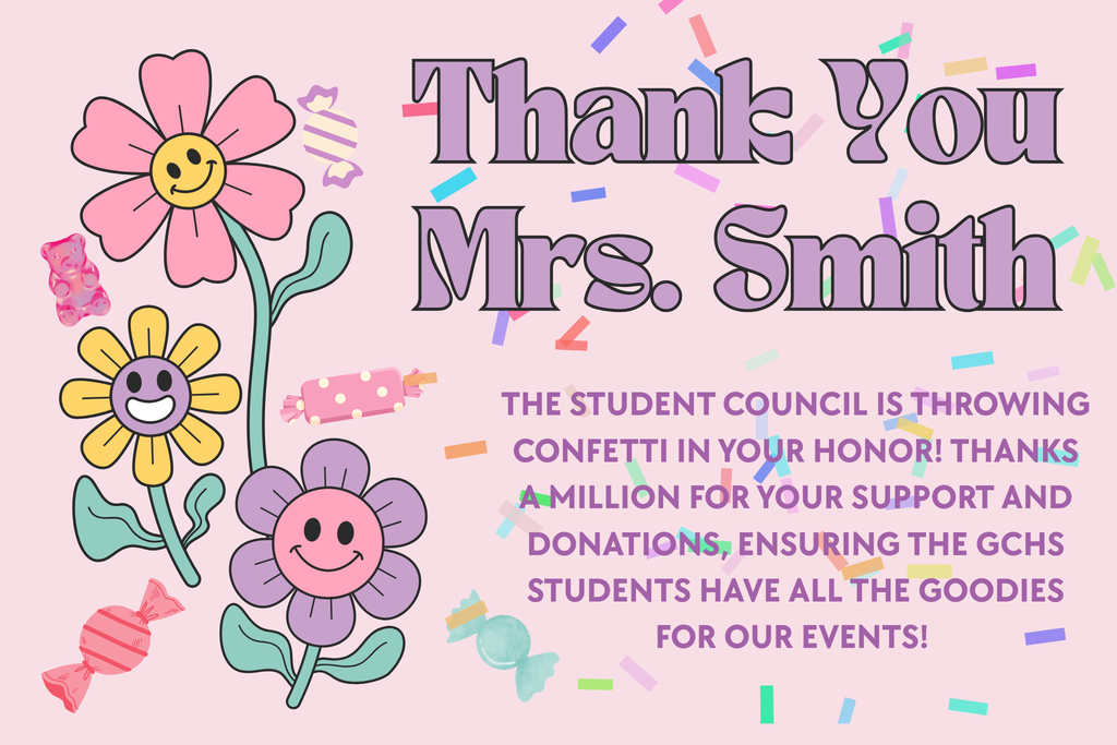 Pink poster - Thank you Mrs. Smith!