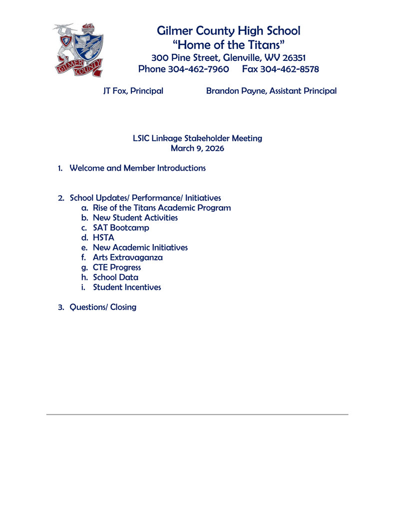 LSIC Agenda 