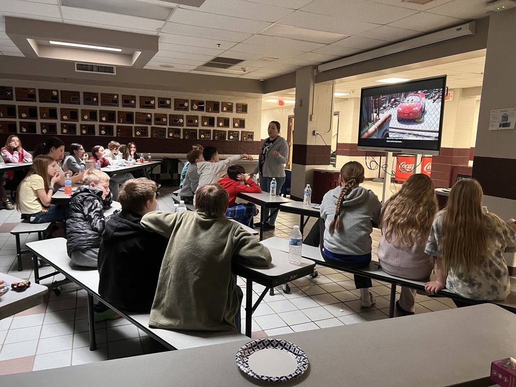 students watching a movie