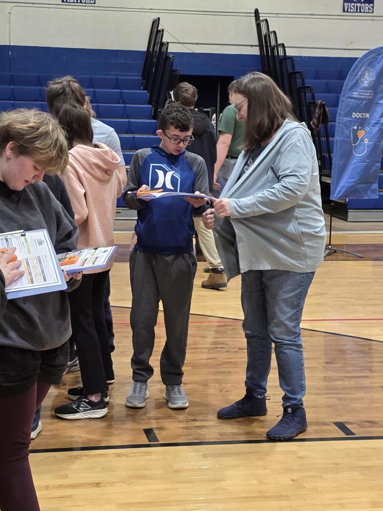 students working with a teacher on their problem solving