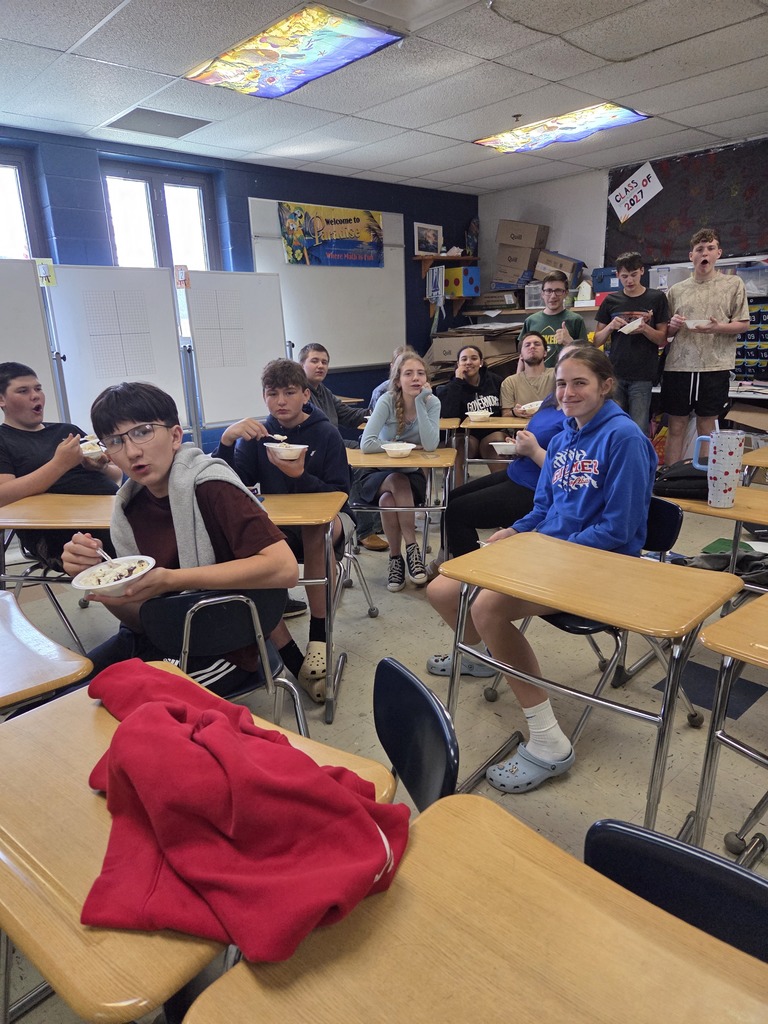 Mrs. McHenry's homeroom enjoying ice cream