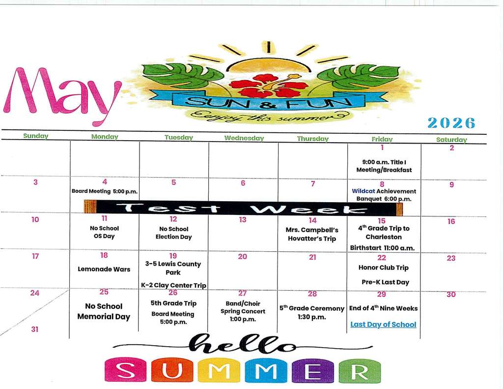 May Calendar