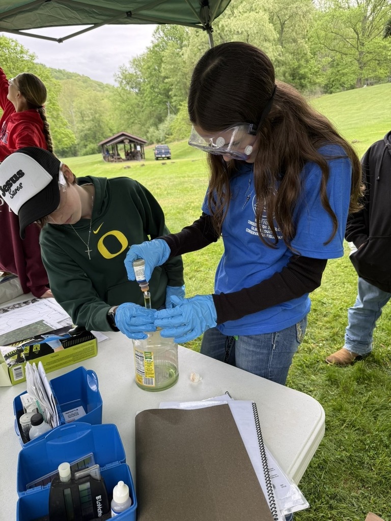 students testing water