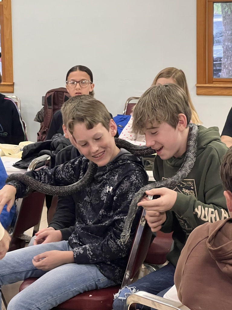 students with a snake